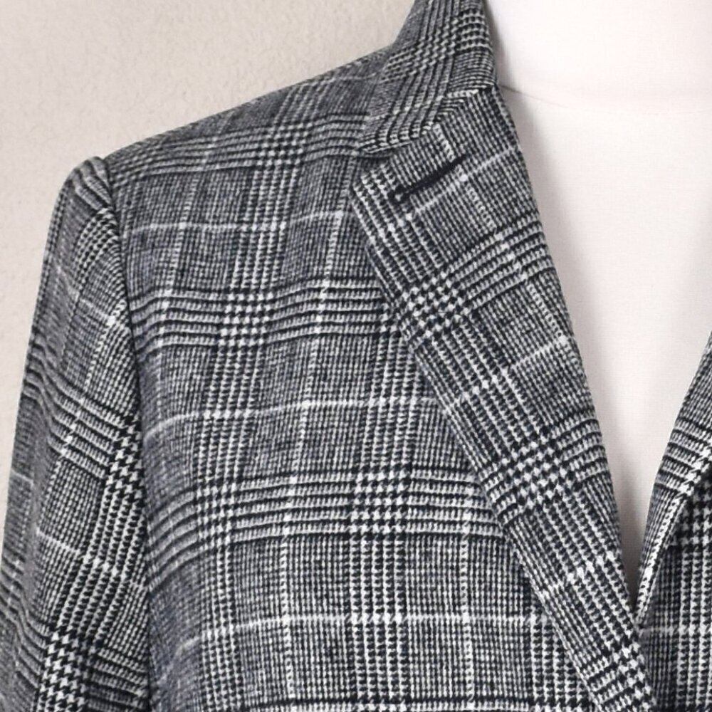 Ellos Plaid Houndstooth Wool Coat NEW 22 - Picture 7 of 9